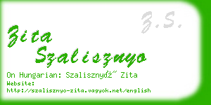 zita szalisznyo business card